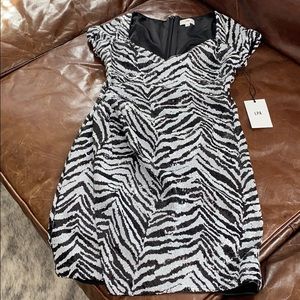 LPA sequined zebra mini dress